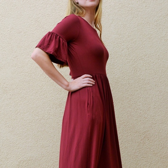 NWT Burgundy Maxi Dress by Reborn J - Picture 3 of 6
